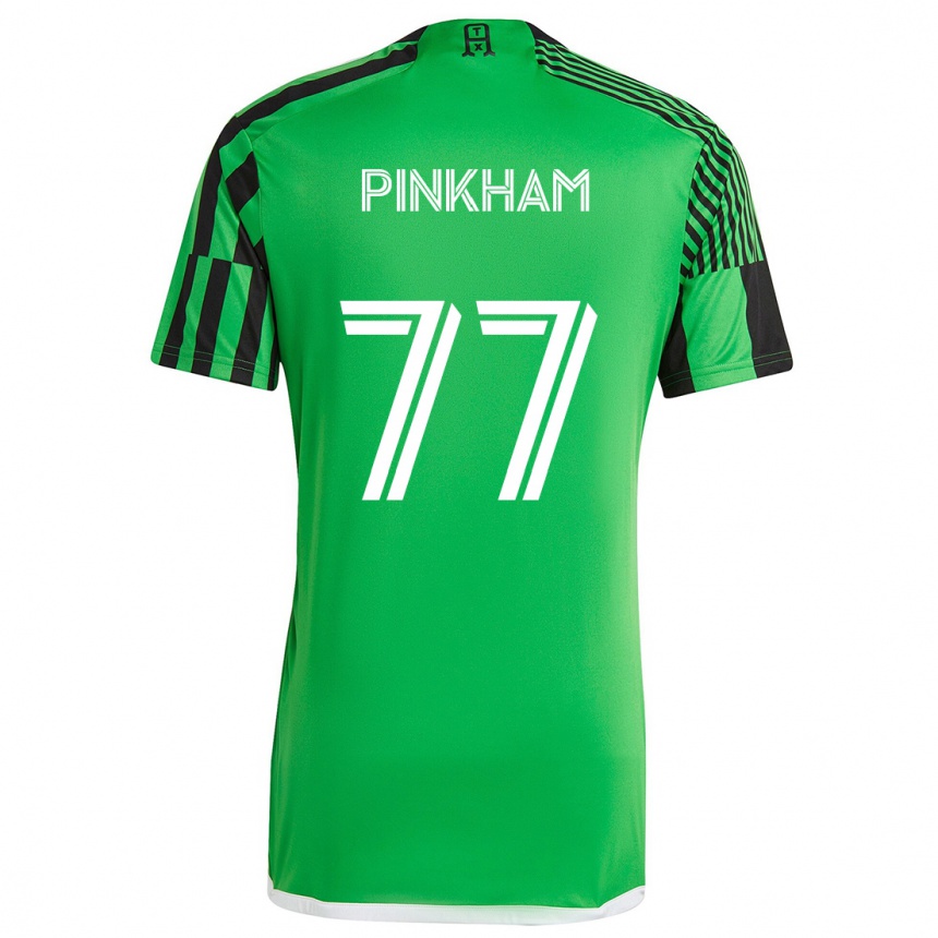 Kinder Fußball Chris Pinkham #77 Grün Schwarz Heimtrikot Trikot 2024/25 T-Shirt Luxemburg