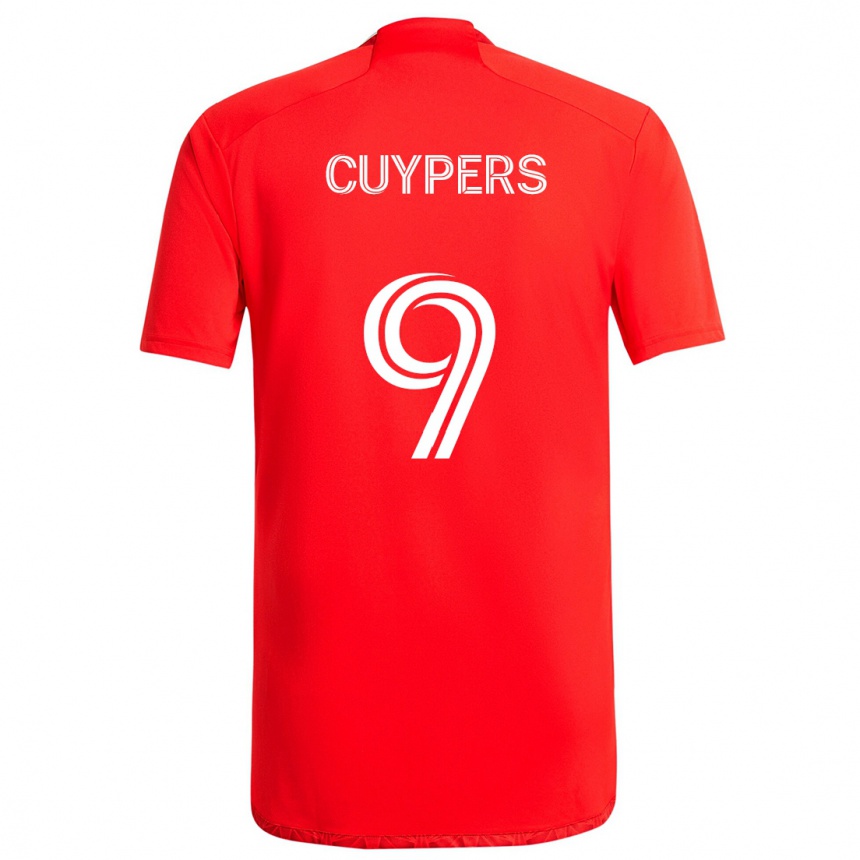 Kinder Fußball Hugo Cuypers #9 Rot-Weiss Heimtrikot Trikot 2024/25 T-Shirt Luxemburg