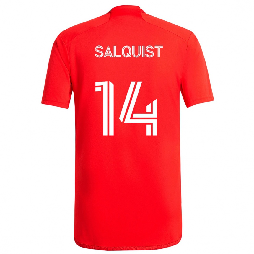 Kinder Fußball Tobias Salquist #14 Rot-Weiss Heimtrikot Trikot 2024/25 T-Shirt Luxemburg