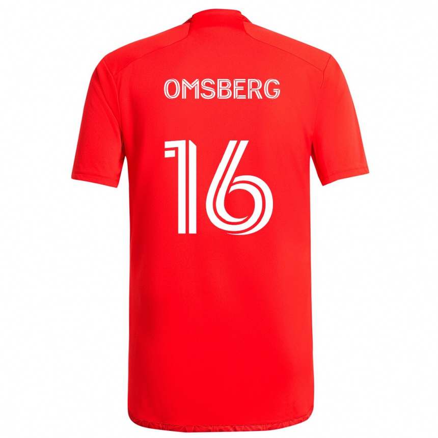 Kinder Fußball Wyatt Omsberg #16 Rot-Weiss Heimtrikot Trikot 2024/25 T-Shirt Luxemburg