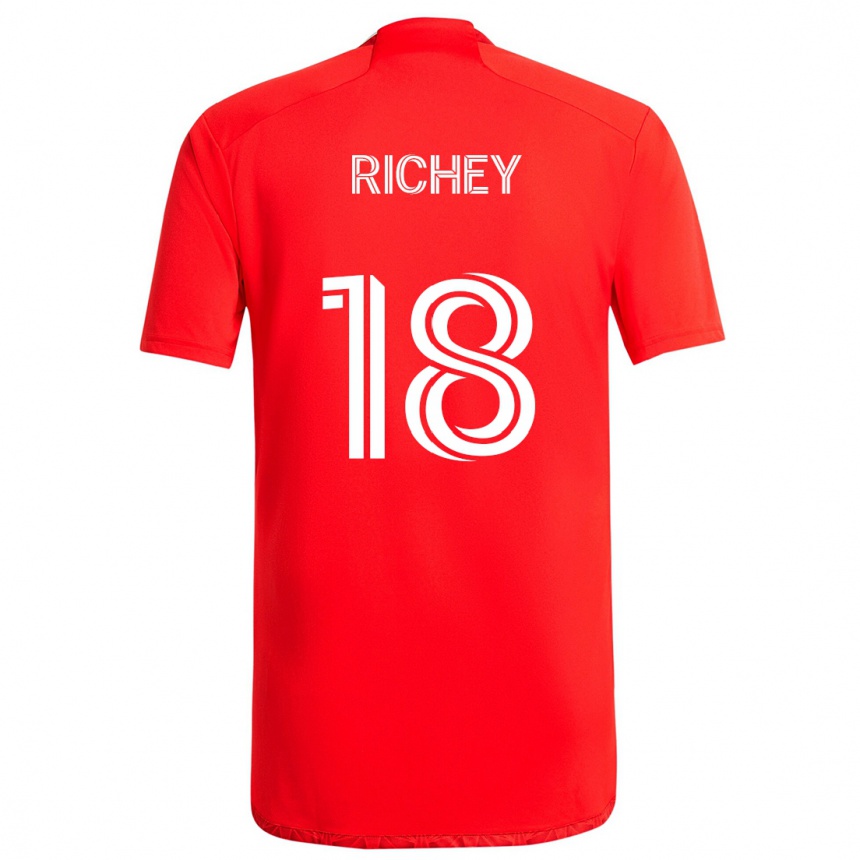 Kinder Fußball Spencer Richey #18 Rot-Weiss Heimtrikot Trikot 2024/25 T-Shirt Luxemburg