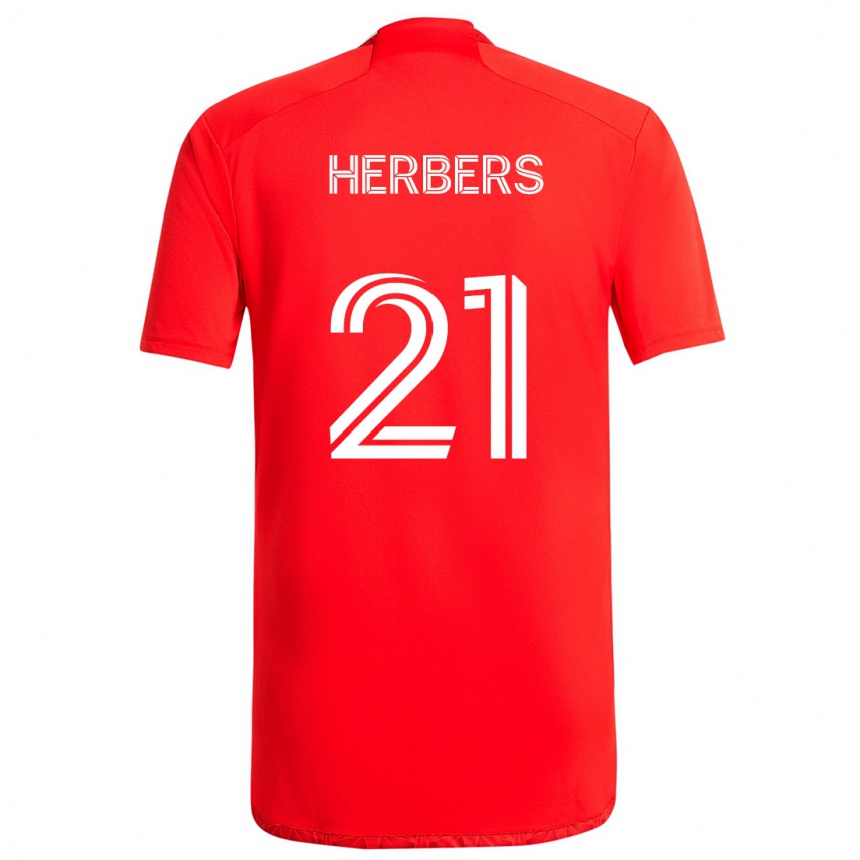 Kinder Fußball Fabian Herbers #21 Rot-Weiss Heimtrikot Trikot 2024/25 T-Shirt Luxemburg