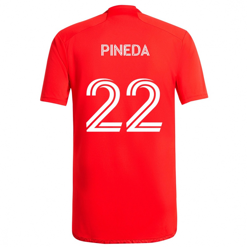 Kinder Fußball Mauricio Pineda #22 Rot-Weiss Heimtrikot Trikot 2024/25 T-Shirt Luxemburg