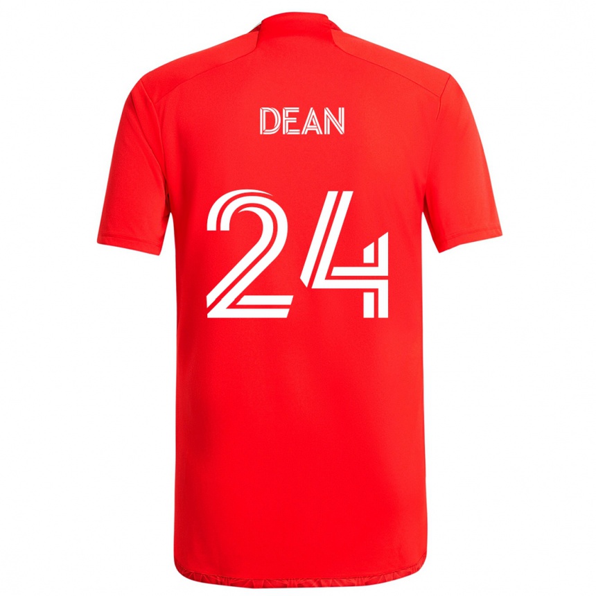 Kinder Fußball Jonathan Dean #24 Rot-Weiss Heimtrikot Trikot 2024/25 T-Shirt Luxemburg