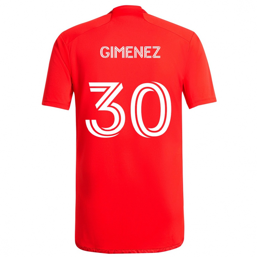 Kinder Fußball Gastón Giménez #30 Rot-Weiss Heimtrikot Trikot 2024/25 T-Shirt Luxemburg