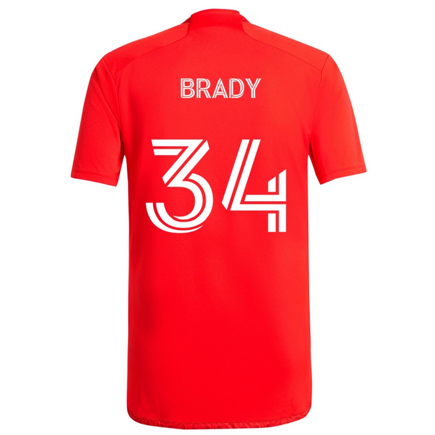 Kinder Fußball Chris Brady #34 Rot-Weiss Heimtrikot Trikot 2024/25 T-Shirt Luxemburg