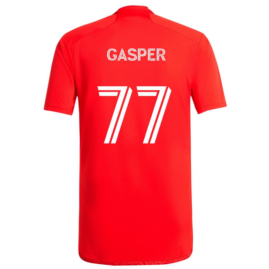 Kinder Fußball Chase Gasper #77 Rot-Weiss Heimtrikot Trikot 2024/25 T-Shirt Luxemburg