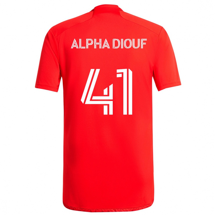 Kinder Fußball Jean Alpha Diouf #41 Rot-Weiss Heimtrikot Trikot 2024/25 T-Shirt Luxemburg