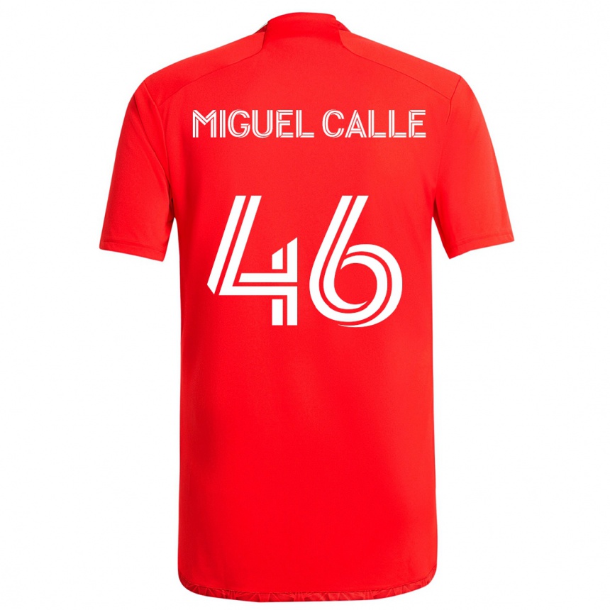 Kinder Fußball Juan Miguel Calle #46 Rot-Weiss Heimtrikot Trikot 2024/25 T-Shirt Luxemburg