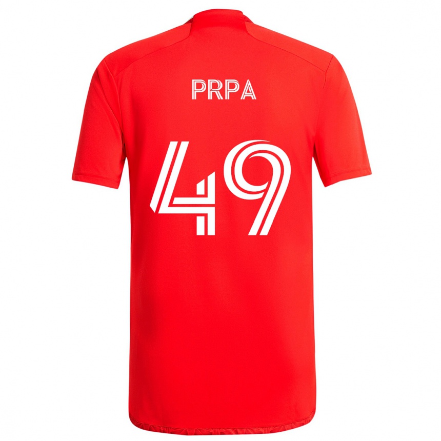 Kinder Fußball Luka Prpa #49 Rot-Weiss Heimtrikot Trikot 2024/25 T-Shirt Luxemburg