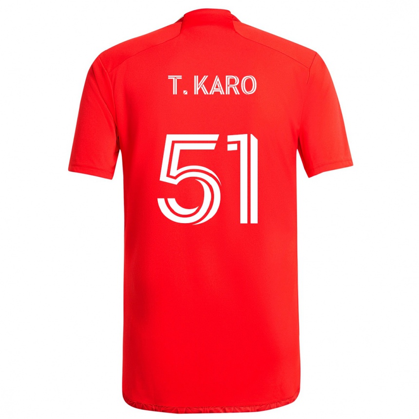 Kinder Fußball David Tchétchao Karo #51 Rot-Weiss Heimtrikot Trikot 2024/25 T-Shirt Luxemburg