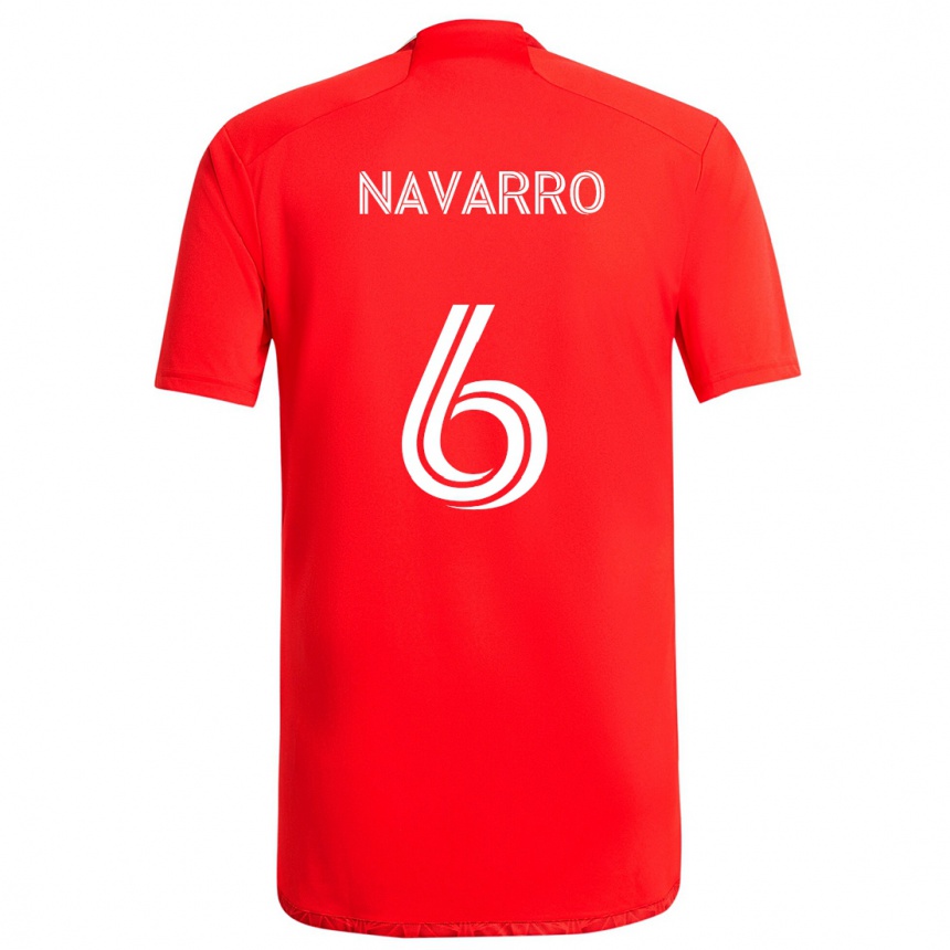 Kinder Fußball Miguel Navarro #6 Rot-Weiss Heimtrikot Trikot 2024/25 T-Shirt Luxemburg