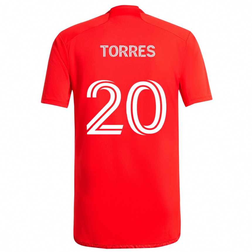 Kinder Fußball Jairo Torres #20 Rot-Weiss Heimtrikot Trikot 2024/25 T-Shirt Luxemburg