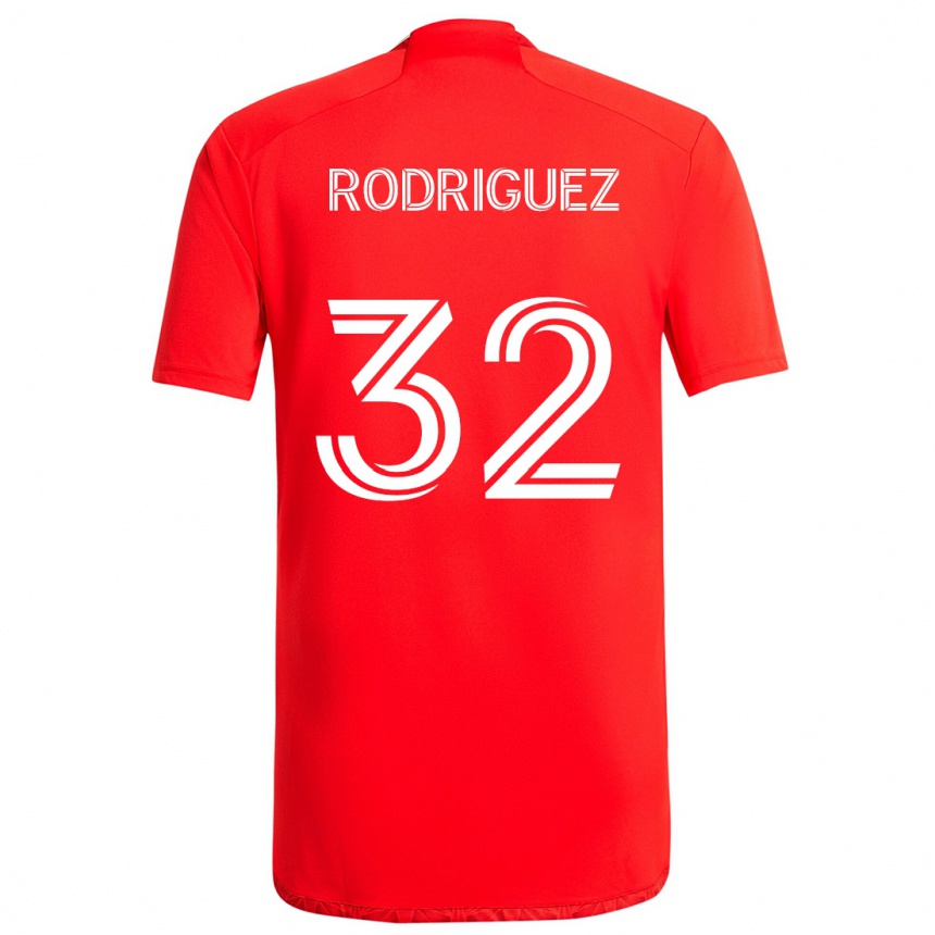 Kinder Fußball Missael Rodríguez #32 Rot-Weiss Heimtrikot Trikot 2024/25 T-Shirt Luxemburg