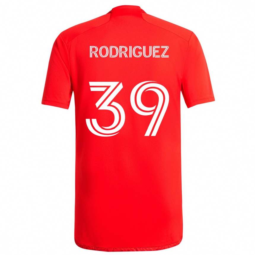 Kinder Fußball Allan Rodriguez #39 Rot-Weiss Heimtrikot Trikot 2024/25 T-Shirt Luxemburg