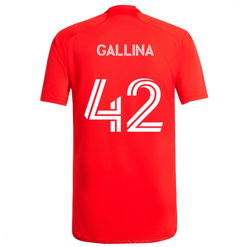 Kinder Fußball Henrique Gallina #42 Rot-Weiss Heimtrikot Trikot 2024/25 T-Shirt Luxemburg