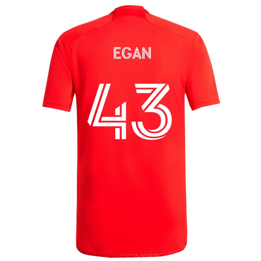 Kinder Fußball Noah Egan #43 Rot-Weiss Heimtrikot Trikot 2024/25 T-Shirt Luxemburg