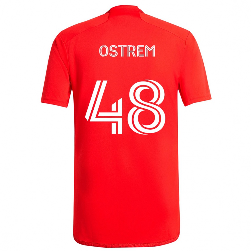 Kinder Fußball Charlie Ostrem #48 Rot-Weiss Heimtrikot Trikot 2024/25 T-Shirt Luxemburg