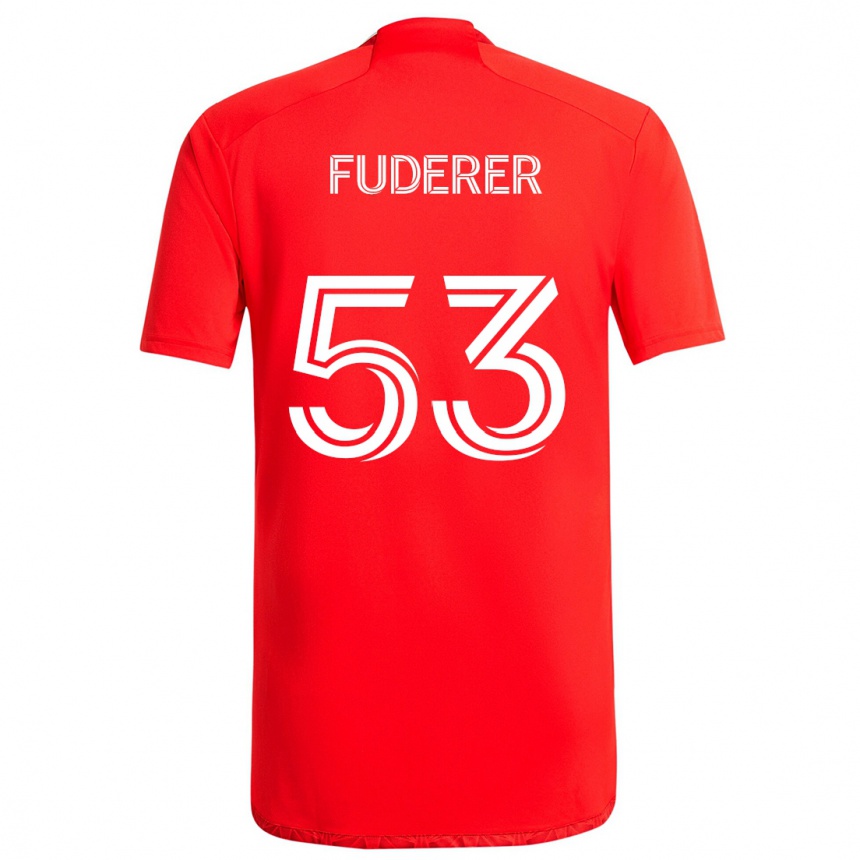 Kinder Fußball Jake Fuderer #53 Rot-Weiss Heimtrikot Trikot 2024/25 T-Shirt Luxemburg