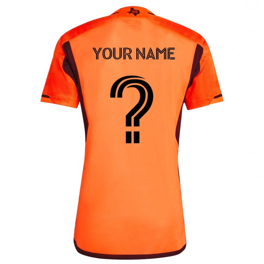 Kinder Fußball Ihren Namen #0 Orange Schwarz Heimtrikot Trikot 2024/25 T-Shirt Luxemburg