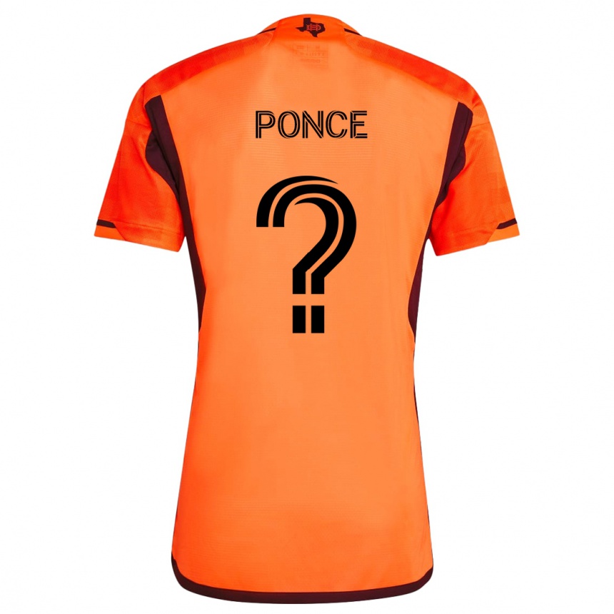 Kinder Fußball Ezequiel Ponce #0 Orange Schwarz Heimtrikot Trikot 2024/25 T-Shirt Luxemburg