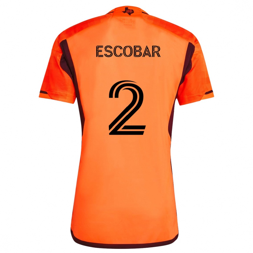 Kinder Fußball Franco Escobar #2 Orange Schwarz Heimtrikot Trikot 2024/25 T-Shirt Luxemburg