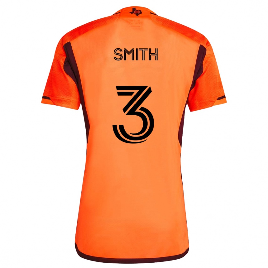 Kinder Fußball Brad Smith #3 Orange Schwarz Heimtrikot Trikot 2024/25 T-Shirt Luxemburg