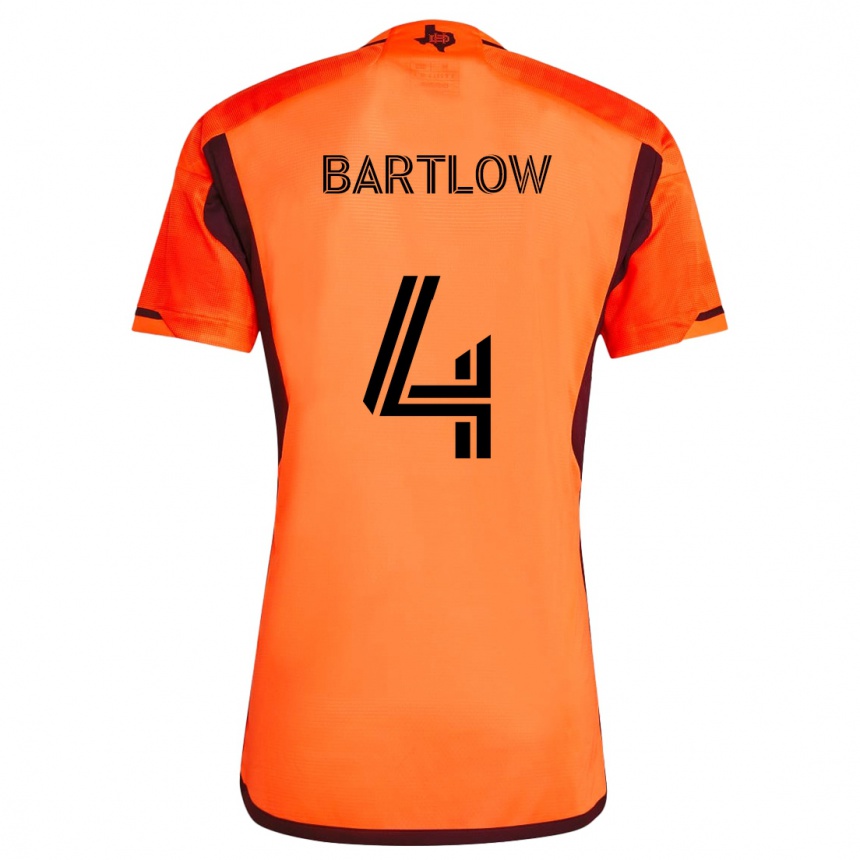 Kinder Fußball Ethan Bartlow #4 Orange Schwarz Heimtrikot Trikot 2024/25 T-Shirt Luxemburg