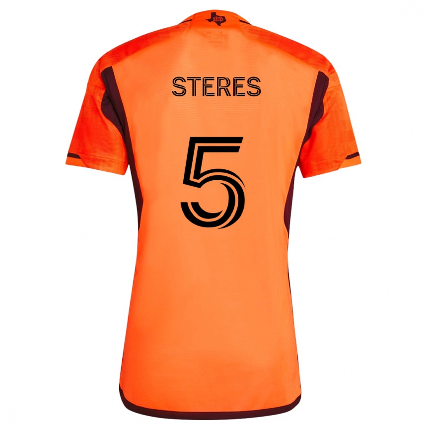 Kinder Fußball Daniel Steres #5 Orange Schwarz Heimtrikot Trikot 2024/25 T-Shirt Luxemburg