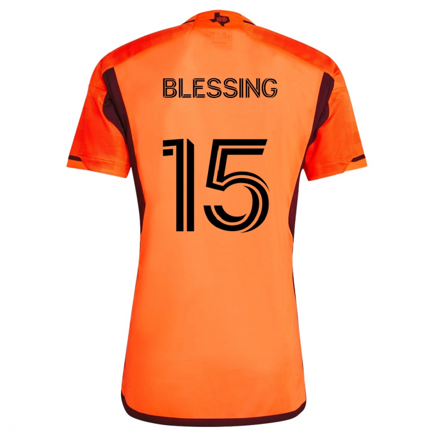 Kinder Fußball Latif Blessing #15 Orange Schwarz Heimtrikot Trikot 2024/25 T-Shirt Luxemburg