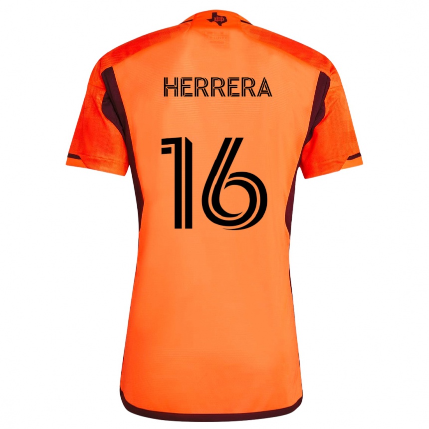 Kinder Fußball Héctor Herrera #16 Orange Schwarz Heimtrikot Trikot 2024/25 T-Shirt Luxemburg