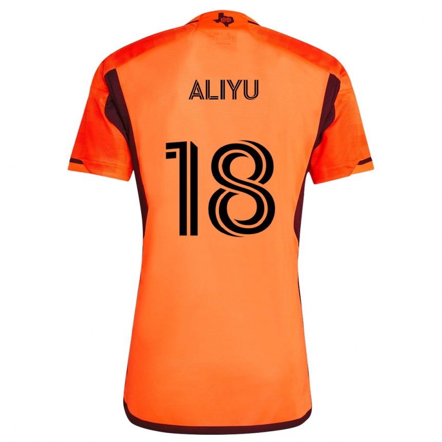 Kinder Fußball Ibrahim Aliyu #18 Orange Schwarz Heimtrikot Trikot 2024/25 T-Shirt Luxemburg