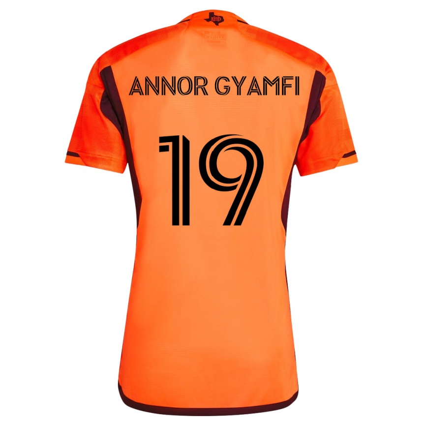 Kinder Fußball Stephen Annor Gyamfi #19 Orange Schwarz Heimtrikot Trikot 2024/25 T-Shirt Luxemburg