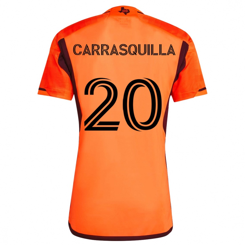 Kinder Fußball Adalberto Carrasquilla #20 Orange Schwarz Heimtrikot Trikot 2024/25 T-Shirt Luxemburg