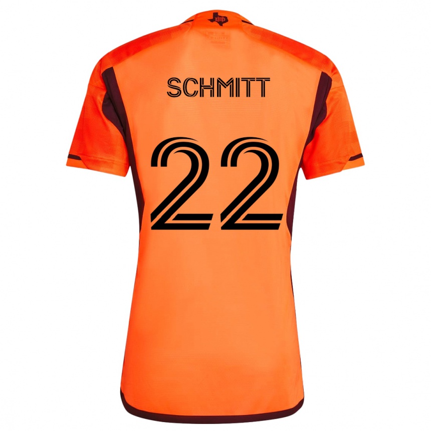 Kinder Fußball Tate Schmitt #22 Orange Schwarz Heimtrikot Trikot 2024/25 T-Shirt Luxemburg