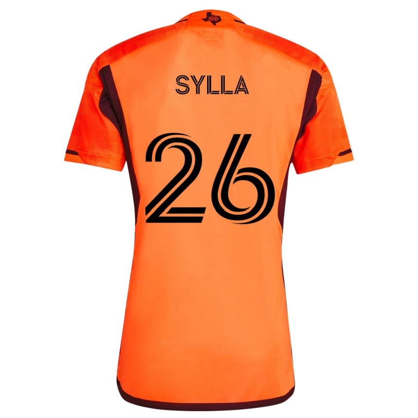 Kinder Fußball Ousmane Sylla #26 Orange Schwarz Heimtrikot Trikot 2024/25 T-Shirt Luxemburg