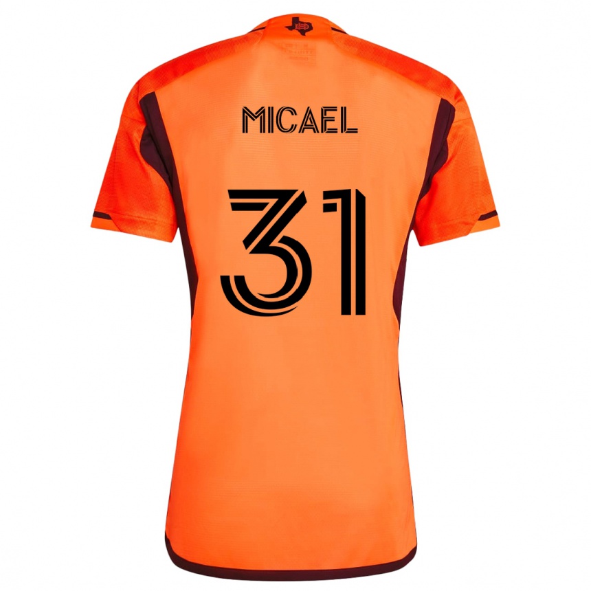 Kinder Fußball Micael #31 Orange Schwarz Heimtrikot Trikot 2024/25 T-Shirt Luxemburg