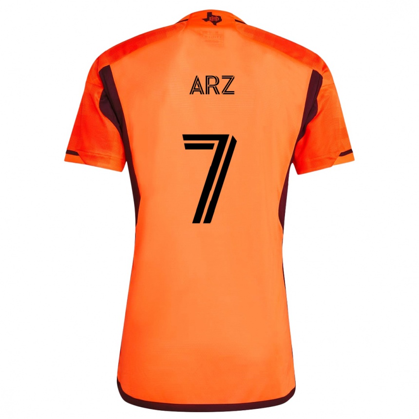 Kinder Fußball Exon Arzú #7 Orange Schwarz Heimtrikot Trikot 2024/25 T-Shirt Luxemburg