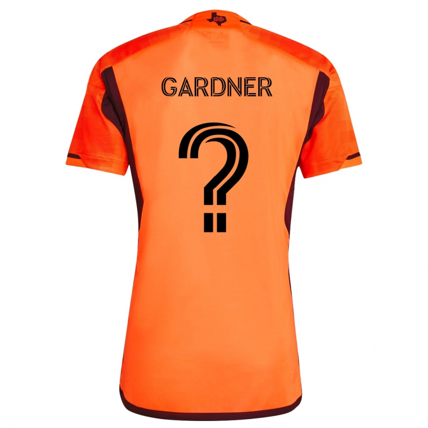 Kinder Fußball Myles Gardner #0 Orange Schwarz Heimtrikot Trikot 2024/25 T-Shirt Luxemburg