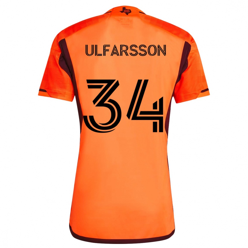 Kinder Fußball Thor Úlfarsson #34 Orange Schwarz Heimtrikot Trikot 2024/25 T-Shirt Luxemburg