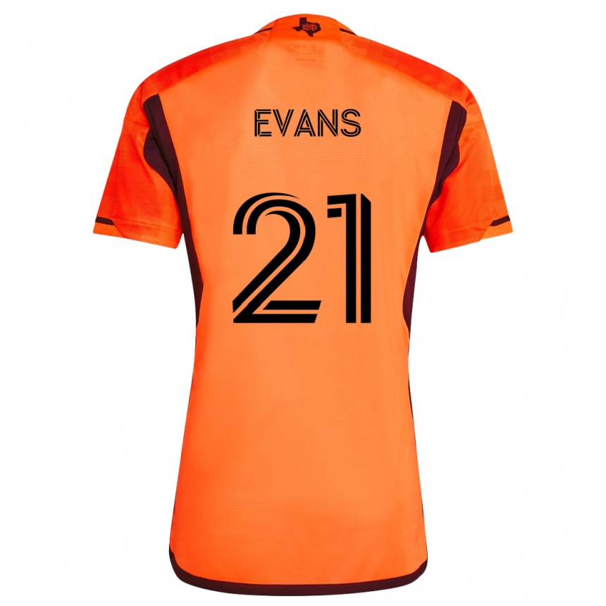 Kinder Fußball Jacob Evans #21 Orange Schwarz Heimtrikot Trikot 2024/25 T-Shirt Luxemburg