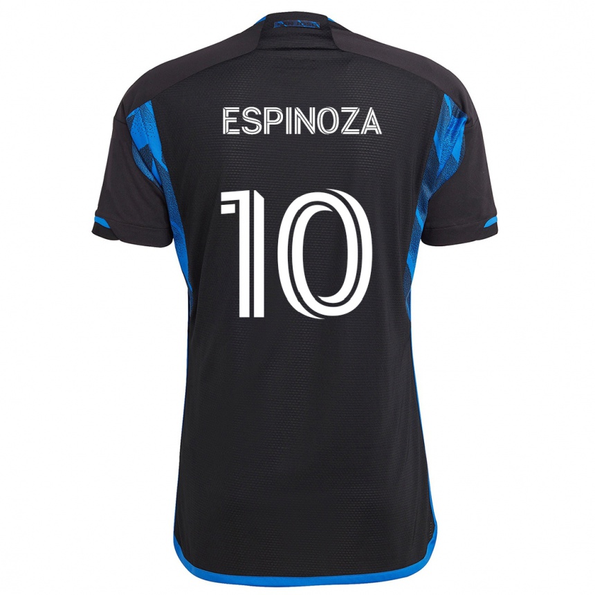 Kinder Fußball Cristian Espinoza #10 Blau Schwarz Heimtrikot Trikot 2024/25 T-Shirt Luxemburg