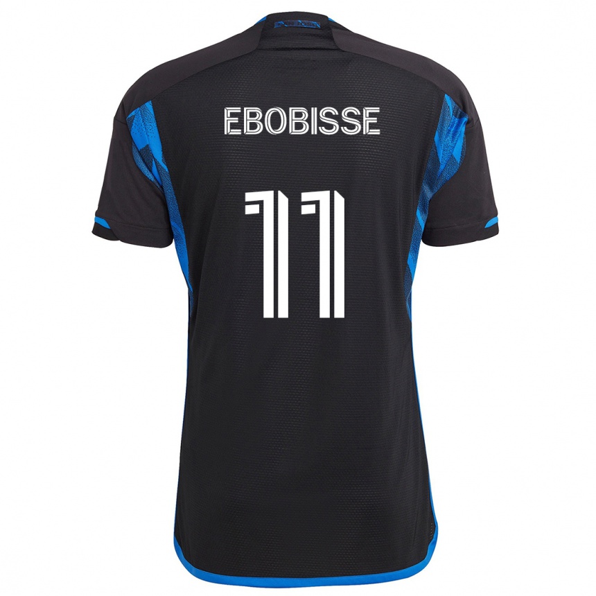 Kinder Fußball Jeremy Ebobisse #11 Blau Schwarz Heimtrikot Trikot 2024/25 T-Shirt Luxemburg