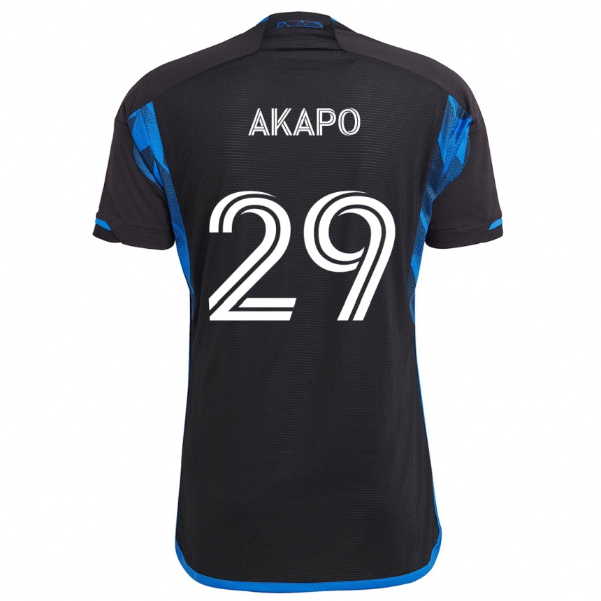 Kinder Fußball Carlos Akapo #29 Blau Schwarz Heimtrikot Trikot 2024/25 T-Shirt Luxemburg