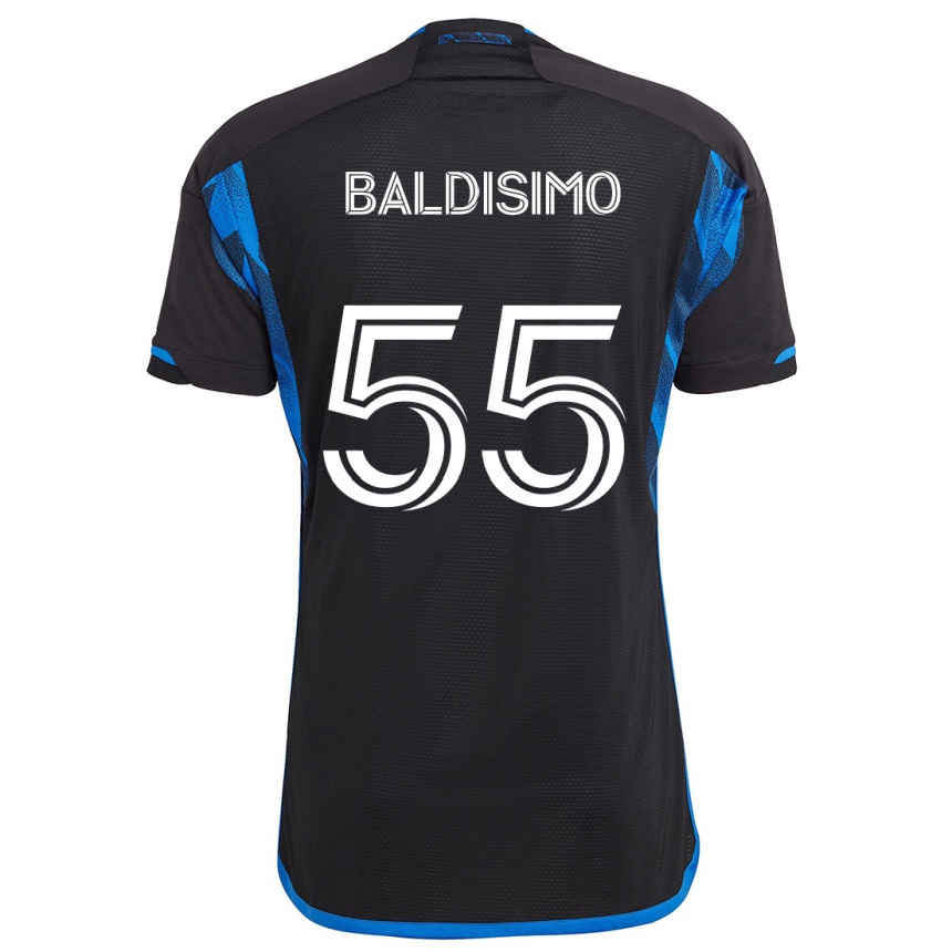 Kinder Fußball Michael Baldisimo #55 Blau Schwarz Heimtrikot Trikot 2024/25 T-Shirt Luxemburg