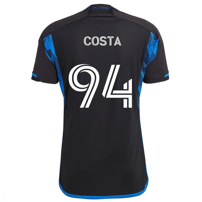 Kinder Fußball Vítor Costa #94 Blau Schwarz Heimtrikot Trikot 2024/25 T-Shirt Luxemburg