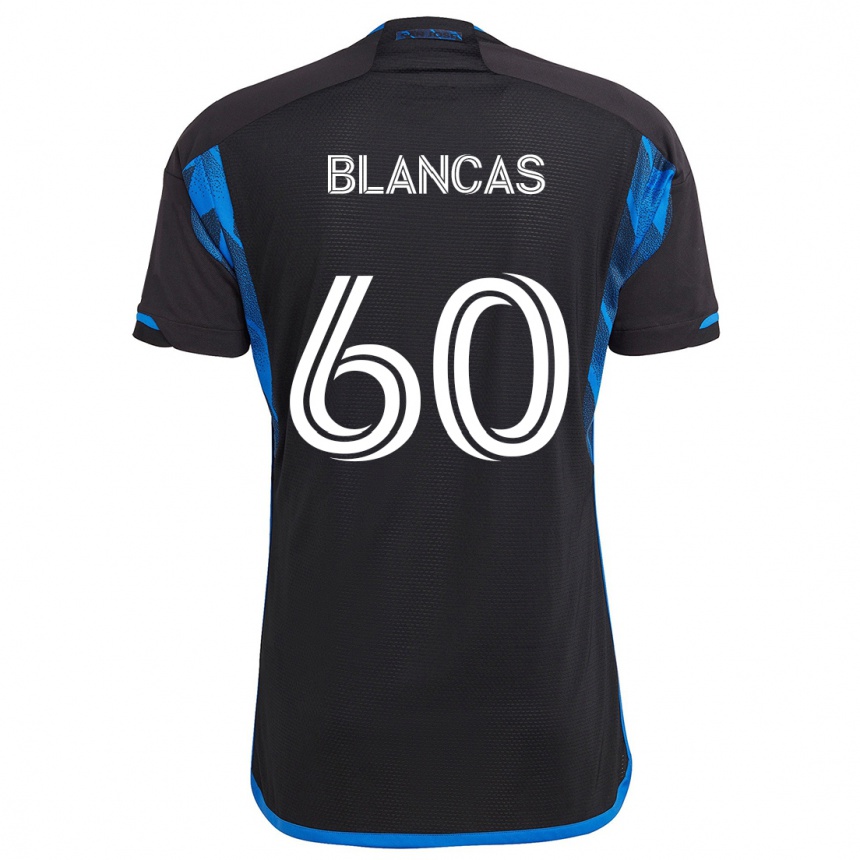 Kinder Fußball Eduardo Blancas #60 Blau Schwarz Heimtrikot Trikot 2024/25 T-Shirt Luxemburg