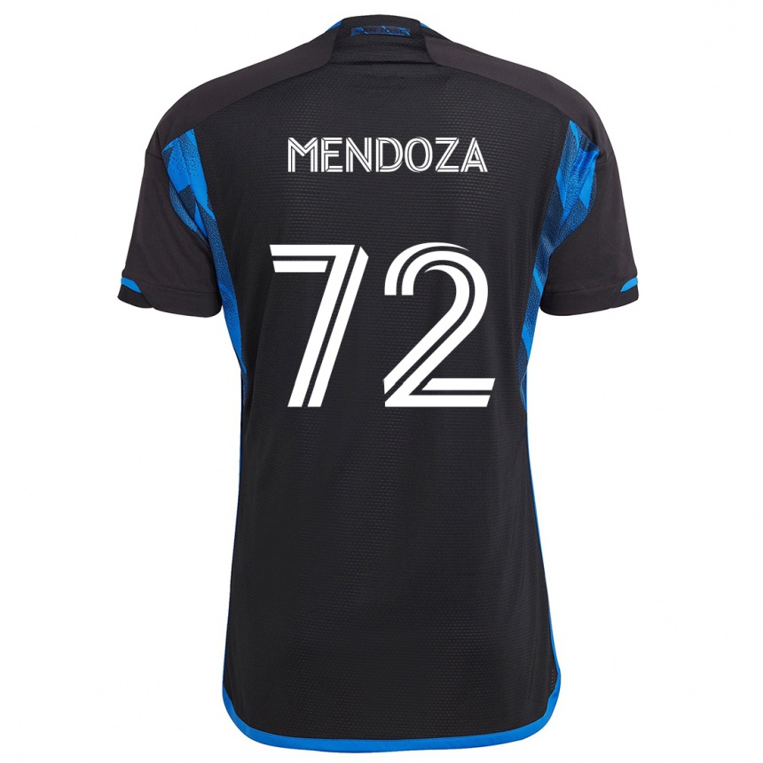 Kinder Fußball Edwyn Mendoza #72 Blau Schwarz Heimtrikot Trikot 2024/25 T-Shirt Luxemburg