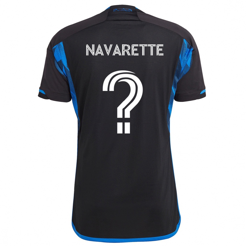 Kinder Fußball Samuel Navarette #0 Blau Schwarz Heimtrikot Trikot 2024/25 T-Shirt Luxemburg