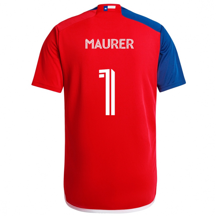 Kinder Fußball Jimmy Maurer #1 Blau Rot Heimtrikot Trikot 2024/25 T-Shirt Luxemburg